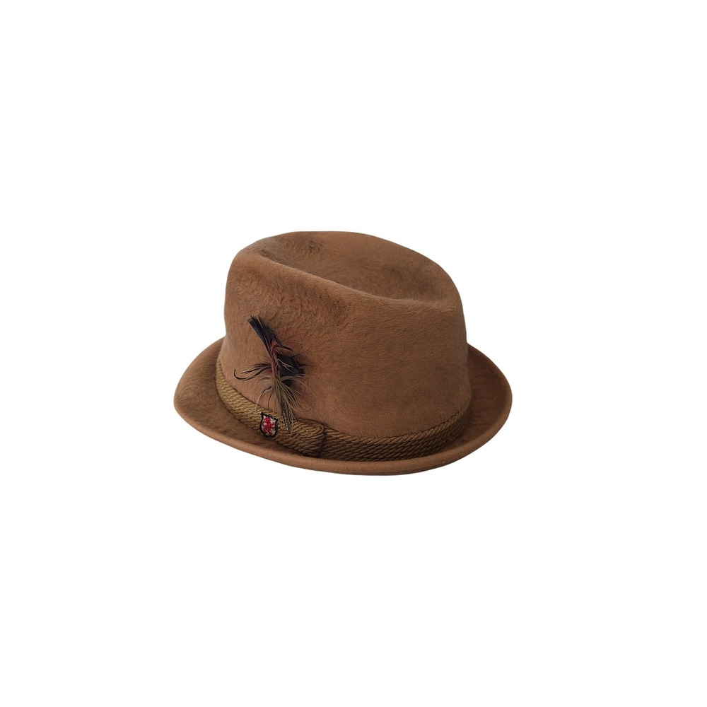 Vintage Stetson Saxson Velour Fur Felt Fedora Hat Brown 7 1/8 Western Dress Hat